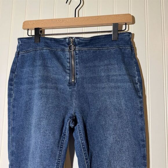 Vanilla Star Y2K 90s High Waist Flare Jeans w/ Zip Front Ring Pull - Size 9 W29 - Picture 2 of 6